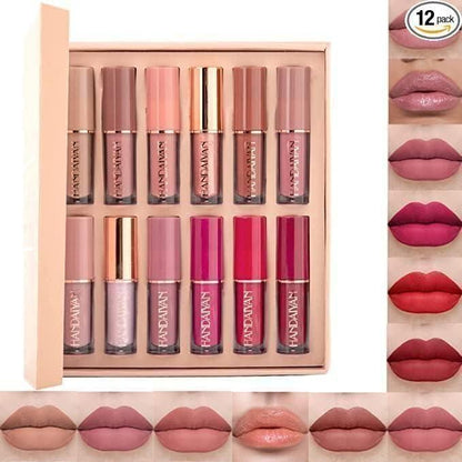Velvet Matte Liquid Lipstick Set 12Pcs - Velora